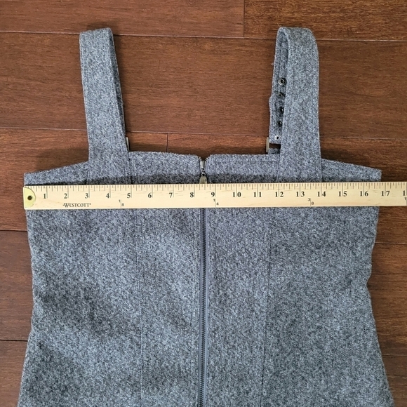 Betty Boop Gray Wool Blend Sleeveless Zip Front Jumper Dress Women's Size M - Picture 8 of 10
